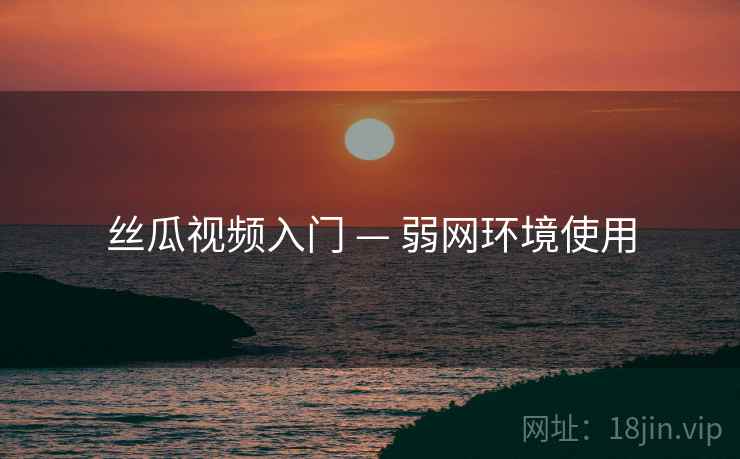 丝瓜视频入门 — 弱网环境使用
